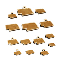 Nebraska State Silhouette Mini Wood Shape Charms Jewelry DIY Craft