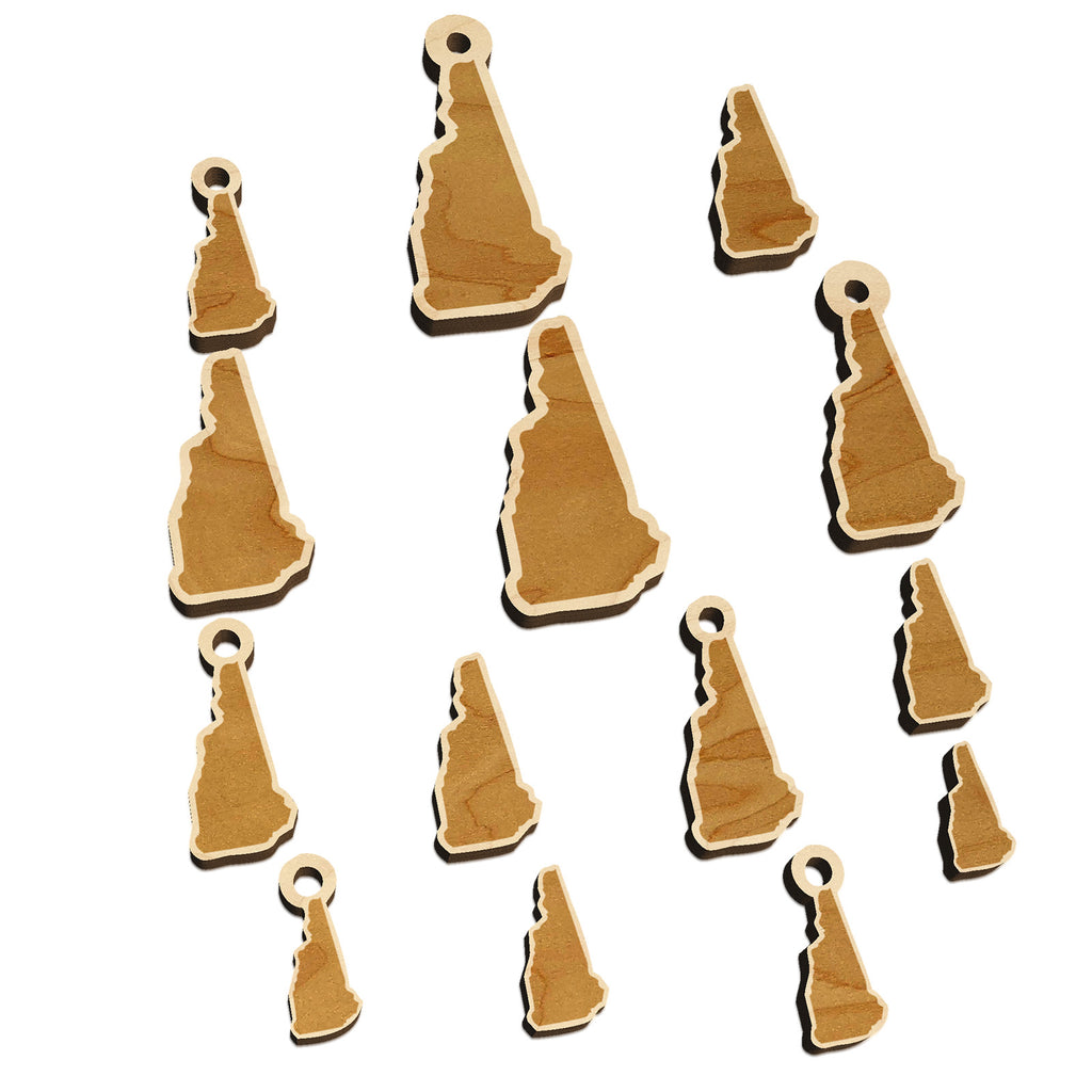 New Hampshire State Silhouette Mini Wood Shape Charms Jewelry DIY Craft