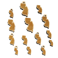 New Jersey State Silhouette Mini Wood Shape Charms Jewelry DIY Craft