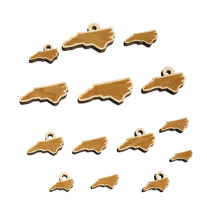 North Carolina State Silhouette Mini Wood Shape Charms Jewelry DIY Craft