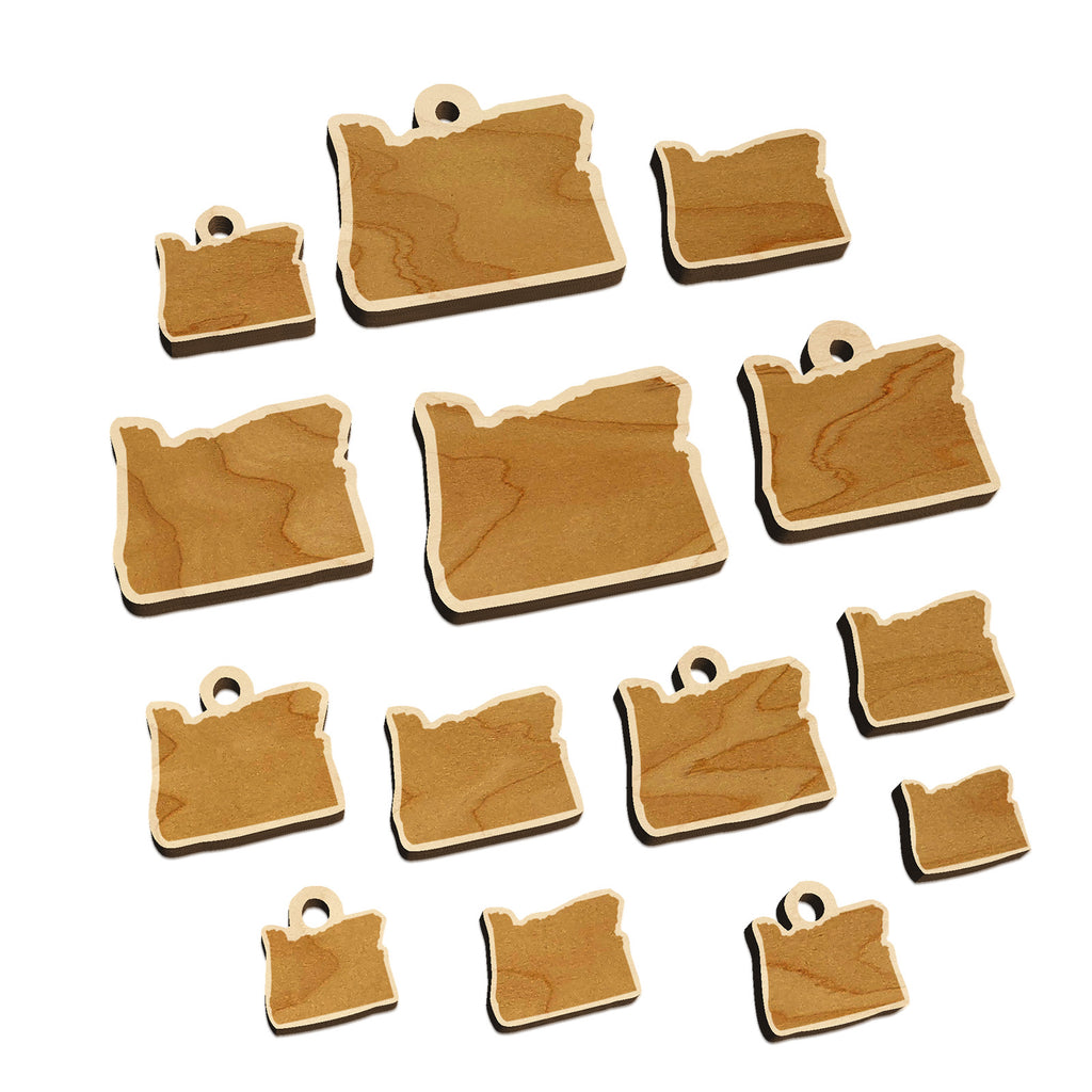 Oregon State Silhouette Mini Wood Shape Charms Jewelry DIY Craft