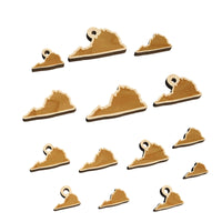 Virginia State Silhouette Mini Wood Shape Charms Jewelry DIY Craft