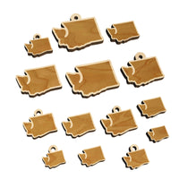 Washington State Silhouette Mini Wood Shape Charms Jewelry DIY Craft