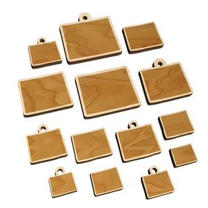Wyoming State Silhouette Mini Wood Shape Charms Jewelry DIY Craft