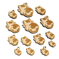 Cat Backside Mini Wood Shape Charms Jewelry DIY Craft