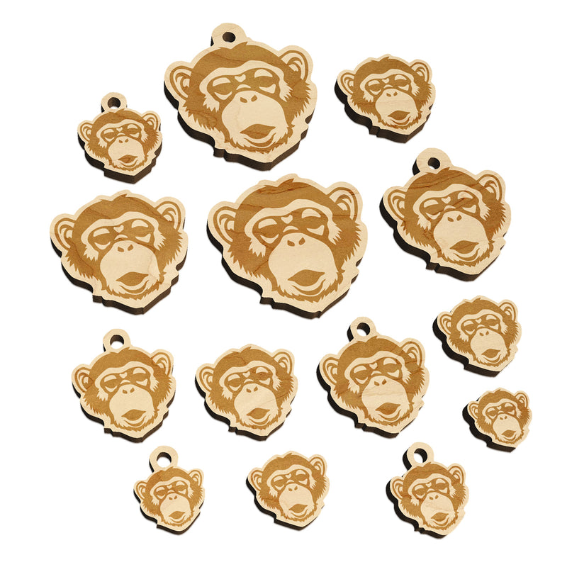 Chimpanzee Primate Ape Mini Wood Shape Charms Jewelry DIY Craft