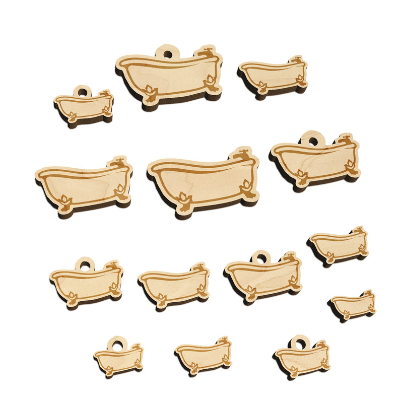 Clawfoot Bathtub for Bathing Mini Wood Shape Charms Jewelry DIY Craft