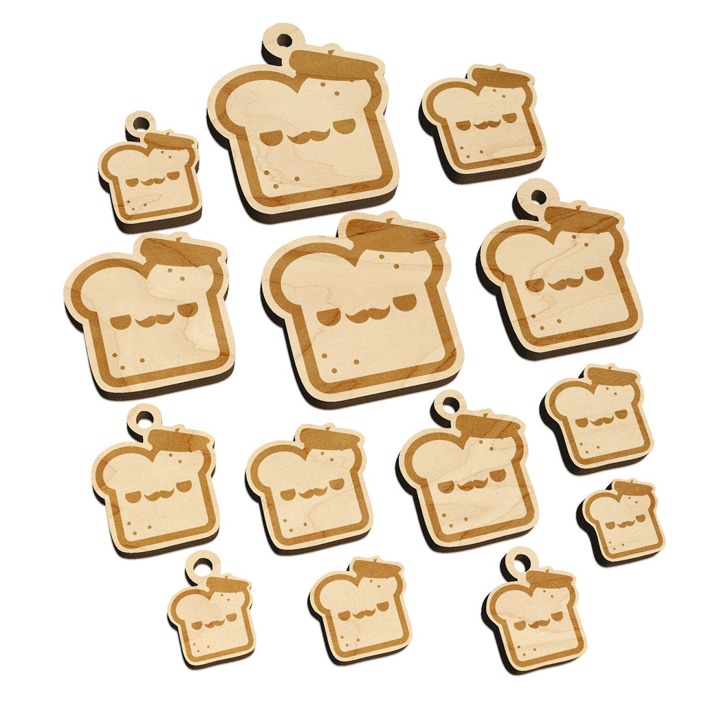 Cute and Kawaii French Toast Bread Mini Wood Shape Charms Jewelry DIY Craft