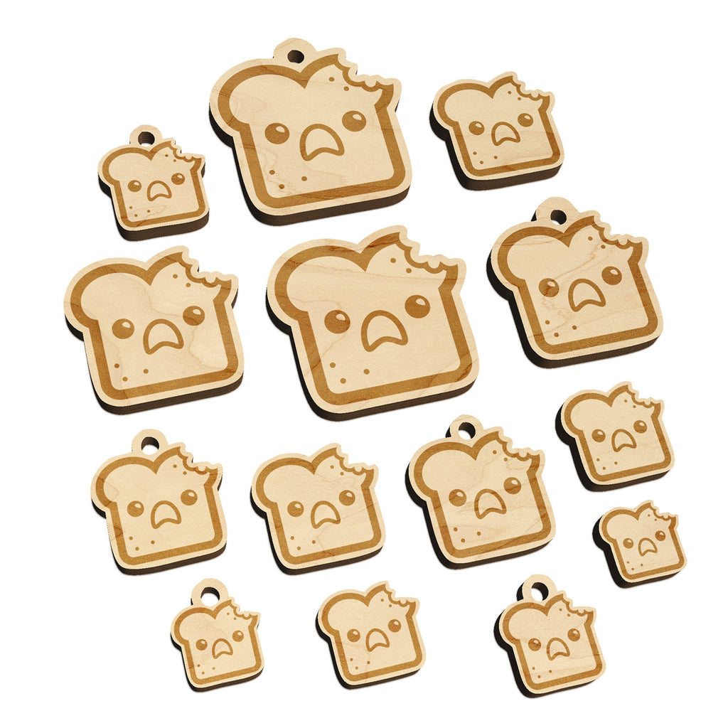 Cute and Kawaii Shocked Toast Bread with Bite Mini Wood Shape Charms Jewelry DIY Craft