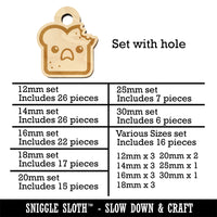 Cute and Kawaii Shocked Toast Bread with Bite Mini Wood Shape Charms Jewelry DIY Craft