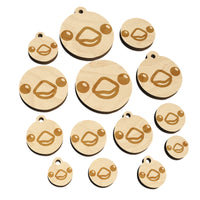 Cute Bird Face Mini Wood Shape Charms Jewelry DIY Craft