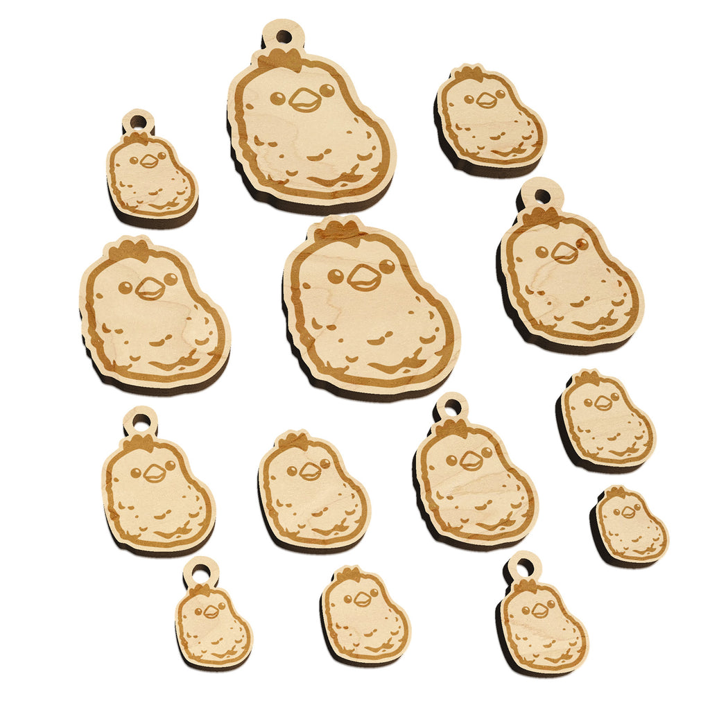 Cute Chicken Nugget Mini Wood Shape Charms Jewelry DIY Craft