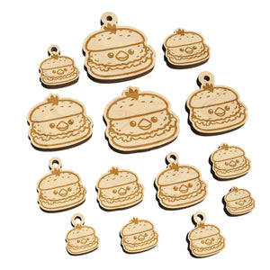 Cute Chicken Sandwich Mini Wood Shape Charms Jewelry DIY Craft