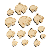 Cute Chubby Manatee Mini Wood Shape Charms Jewelry DIY Craft