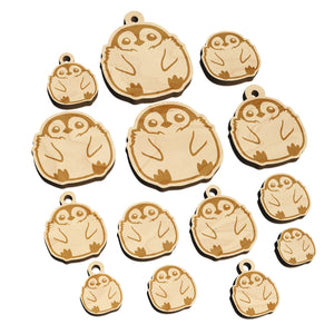 Cute Fluffy Baby Penguin Mini Wood Shape Charms Jewelry DIY Craft