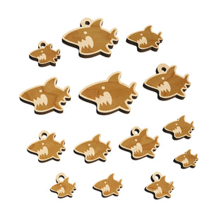 Cute Shark icon Mini Wood Shape Charms Jewelry DIY Craft