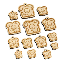 Delicious Eggs on Toast Bread Mini Wood Shape Charms Jewelry DIY Craft