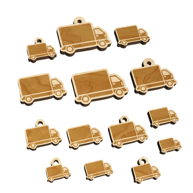 Delivery Truck Vehicle Icon Mini Wood Shape Charms Jewelry DIY Craft