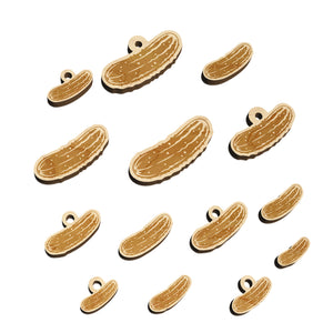 Dill Pickle Cucumber Mini Wood Shape Charms Jewelry DIY Craft