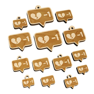 Dislike Broken Heart Minus One Bubble Mini Wood Shape Charms Jewelry DIY Craft