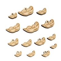 Two Peas in a Pod Mini Wood Shape Charms Jewelry DIY Craft