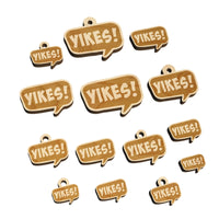 Yikes Callout Speech Bubble Mini Wood Shape Charms Jewelry DIY Craft