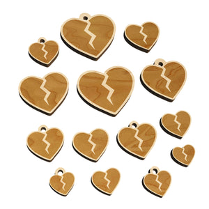 Broken Heart Love Mini Wood Shape Charms Jewelry DIY Craft