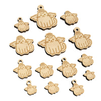 Cat Angel Mini Wood Shape Charms Jewelry DIY Craft