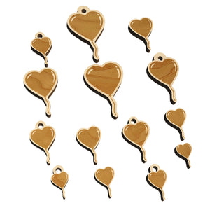 Heart Balloon Valentine's Day Mini Wood Shape Charms Jewelry DIY Craft