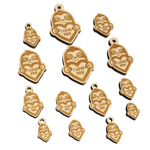 Sloth I Love You Mini Wood Shape Charms Jewelry DIY Craft