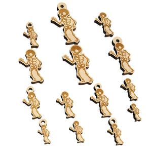 Cute Skeleton Waving Mini Wood Shape Charms Jewelry DIY Craft