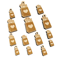 Gift Bag Heart Present Mini Wood Shape Charms Jewelry DIY Craft