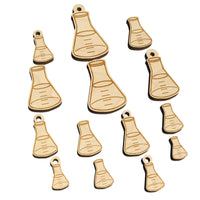 Glass Erlenmeyer Flask Chemistry Science Mini Wood Shape Charms Jewelry DIY Craft