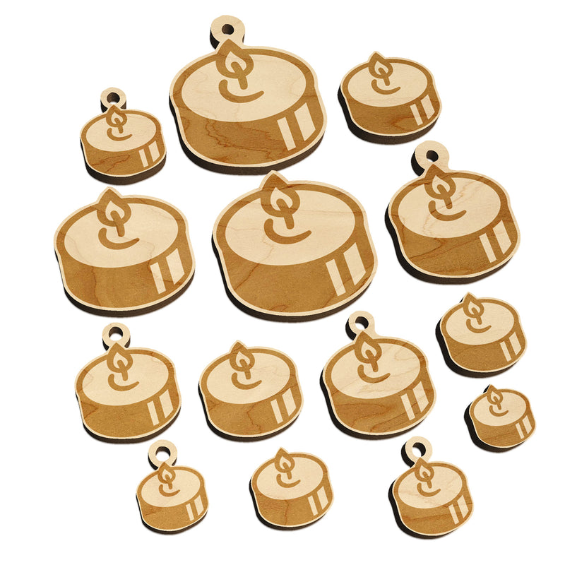 Tea Candle Light Mini Wood Shape Charms Jewelry DIY Craft