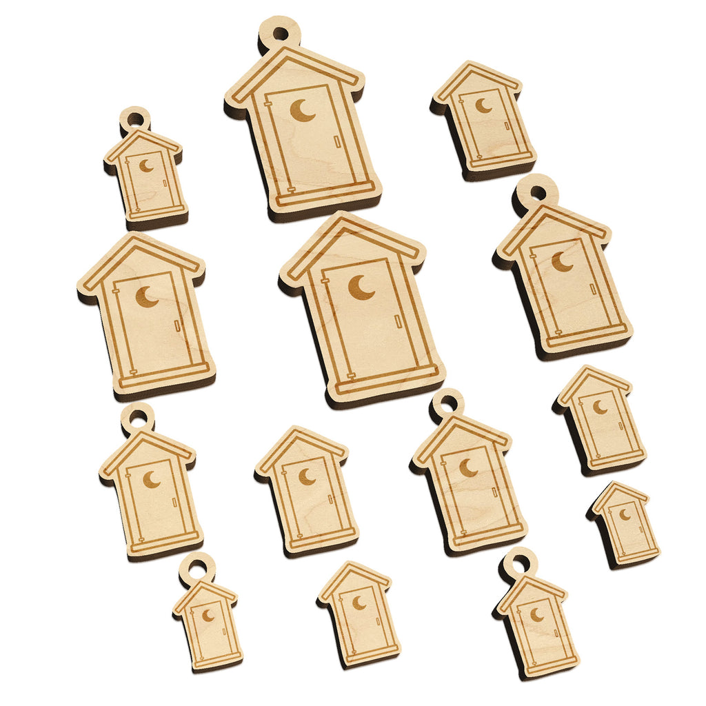 Classic Outhouse Toilet Mini Wood Shape Charms Jewelry DIY Craft