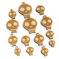 Dapper Skull with Bowtie Mini Wood Shape Charms Jewelry DIY Craft