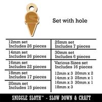 Ice Cream Cone Silhouette Mini Wood Shape Charms Jewelry DIY Craft