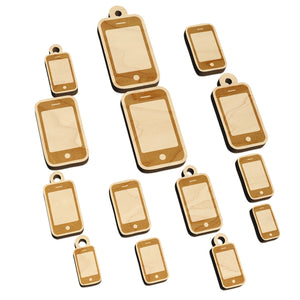 Mobile Tablet Phone Mini Wood Shape Charms Jewelry DIY Craft