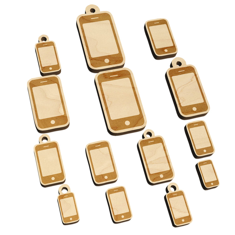 Mobile Tablet Phone Mini Wood Shape Charms Jewelry DIY Craft