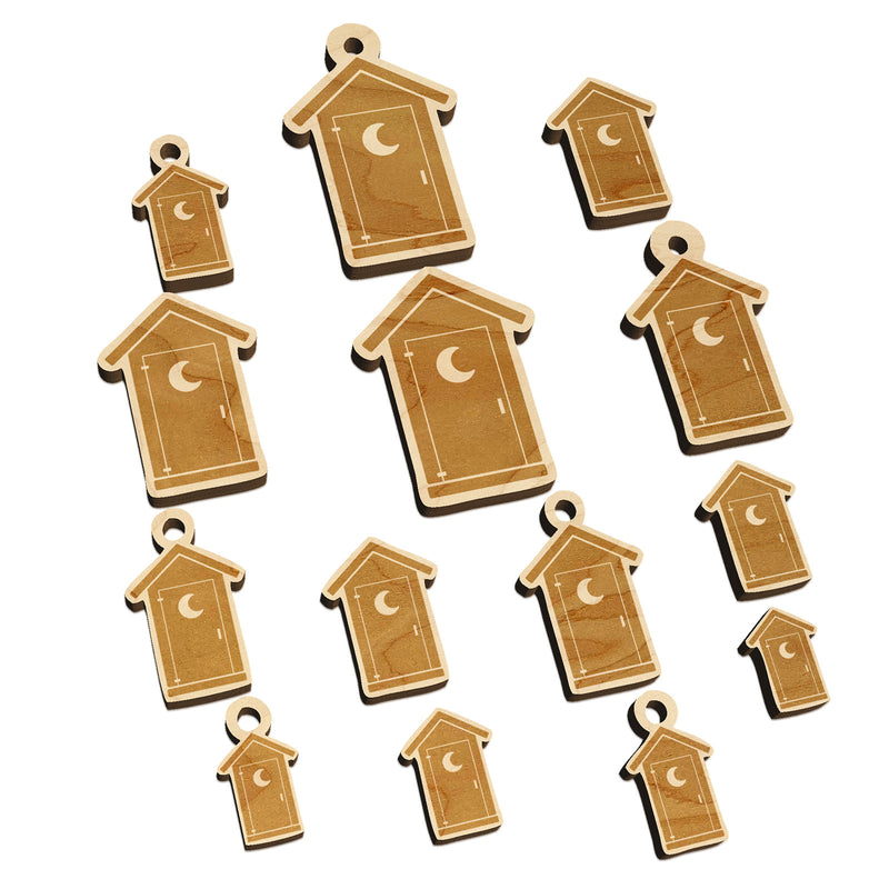Outhouse Silhouette Toilet Mini Wood Shape Charms Jewelry DIY Craft