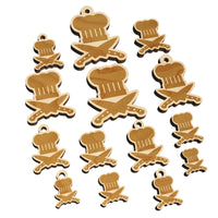 Chef Knife and Hat for Cooking Mini Wood Shape Charms Jewelry DIY Craft