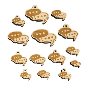 Conversation Discussion Chat Bubbles Icon Mini Wood Shape Charms Jewelry DIY Craft