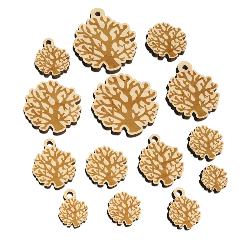 Coral from the Ocean Reef Mini Wood Shape Charms Jewelry DIY Craft