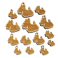 Delightful Cartoon Scottish Terrier Mini Wood Shape Charms Jewelry DIY Craft