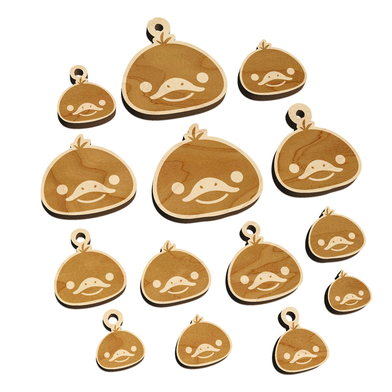 Delightful Dark Duckling Head Mini Wood Shape Charms Jewelry DIY Craft