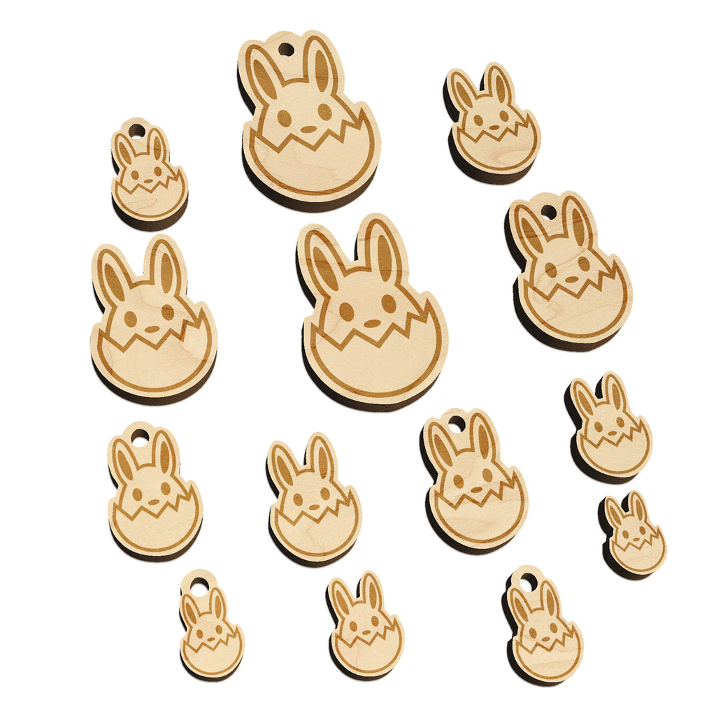 Easter Bunny Hatching Egg Shell Mini Wood Shape Charms Jewelry DIY Craft