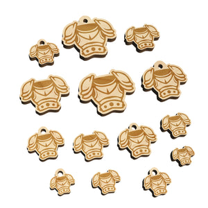 Fantasy Medieval Plate Armor Mini Wood Shape Charms Jewelry DIY Craft