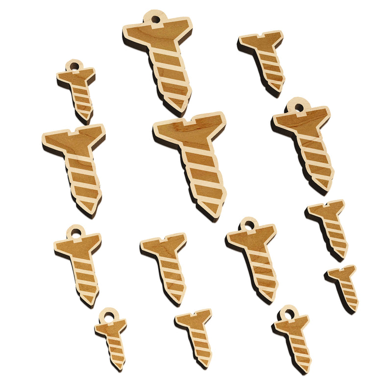 Flat Head Screw Mini Wood Shape Charms Jewelry DIY Craft