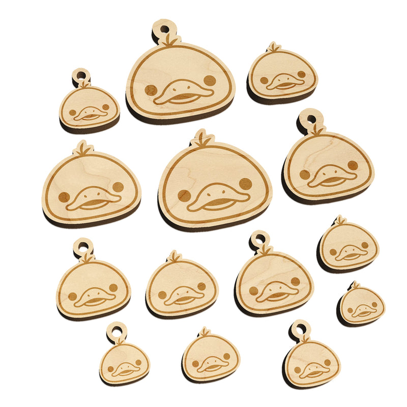 Happy Duckling Head Mini Wood Shape Charms Jewelry DIY Craft