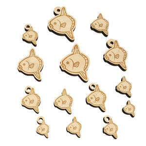 Mola Mola Ocean Sunfish Mini Wood Shape Charms Jewelry DIY Craft